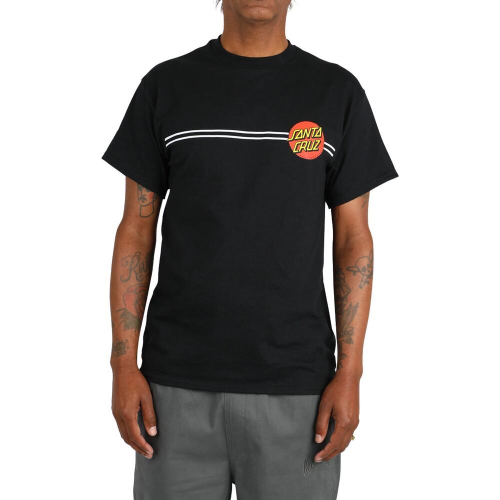 NHS T-shirt Graphic Print Big Santa Cruz Logo Skate Sport Black Size 2